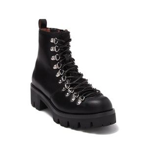 ✨NEW✨ JEFFREY CAMPBELL Stanley Lace Up Hiker Combat Boot in Black US 7.5M